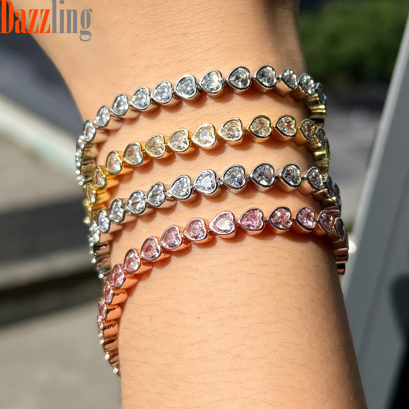 European and American women's heart-shaped bracelet love zircon bracelet bracelet classic versatile fashion women's fashion jewelry wholesale