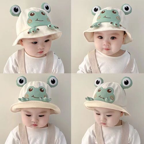 Cute Little Frog Baby Hat Spring and Autumn Thin Model Sunshade Children's Sun Hat Outing Unisex Toddler Sun Hat