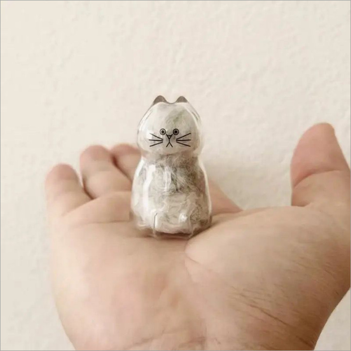 透明猫毛収納ボックスチャームガシャポン猫毛収納カプセルガシャポンバッグキーホルダーペンダント記念|undefined