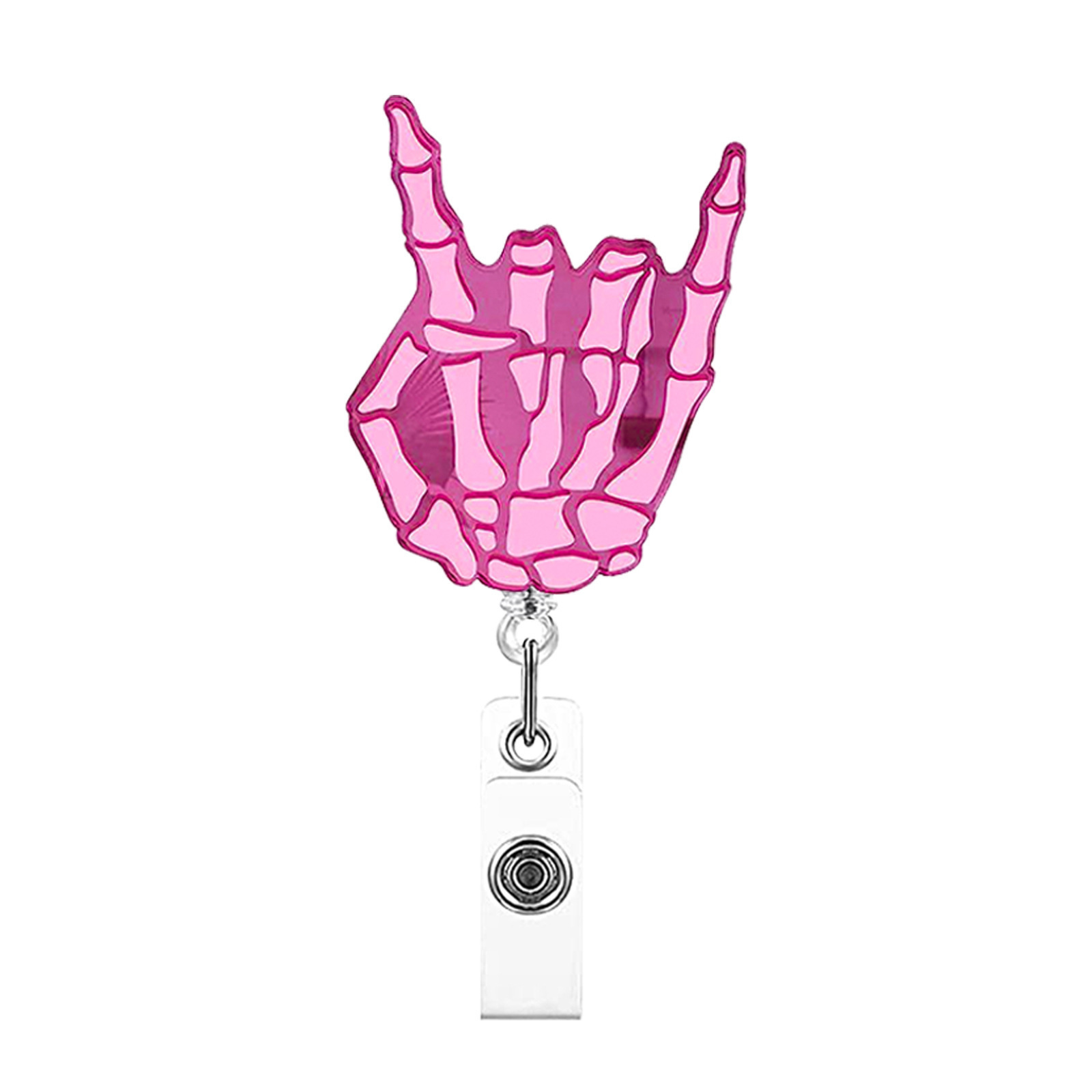 2023 nuevo clip de insignia retráctil acrílico de color degradado de pvc hebilla fácil de tirar