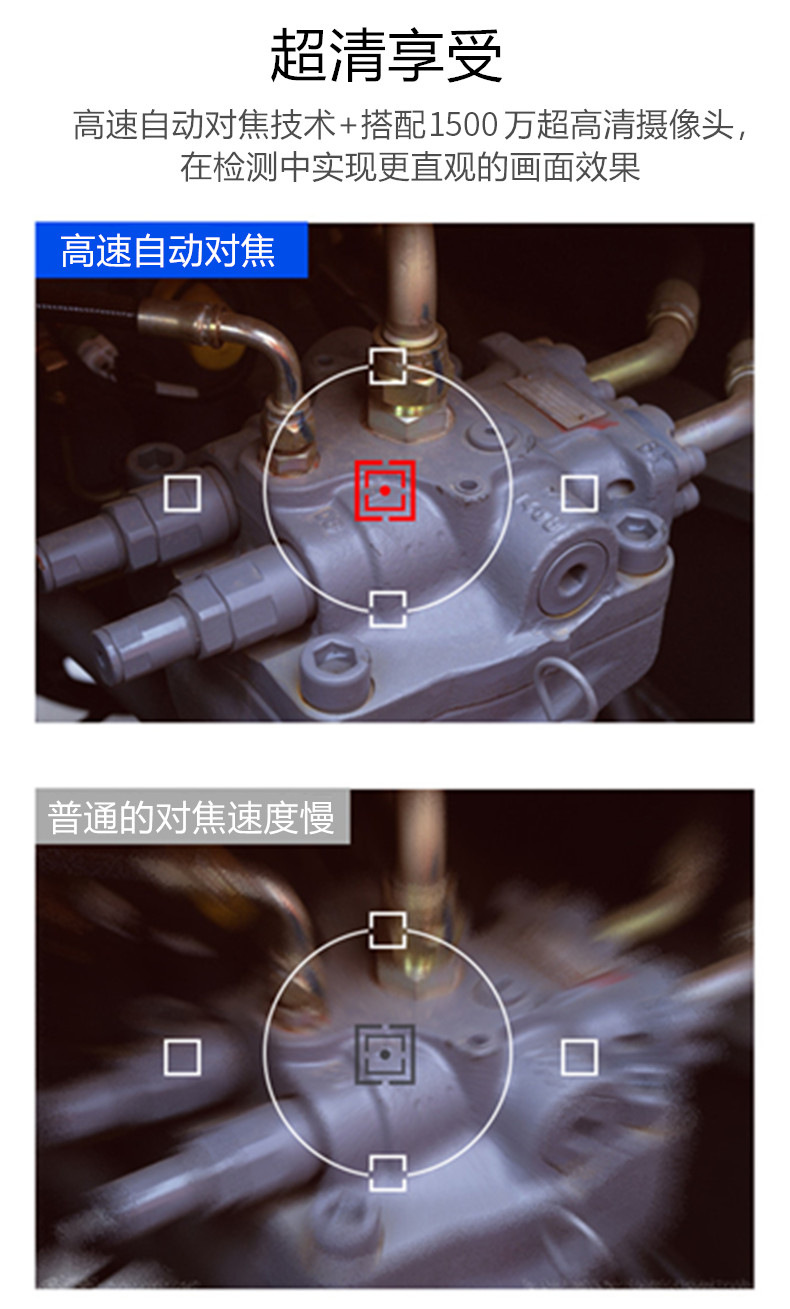 15MP 5G Auto-Focus Endoscope Zoom HD Camera Industrial Pipe Plate Ceiling Detector