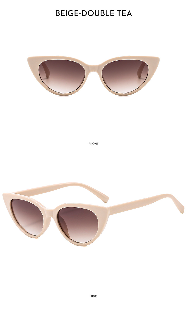 28g Weight Full Frame Glasses Structure Sunglasses Classification PC, UV400 Protection Lens Material Cat Eye Glasses Style Holiday, Travel Occasion Solid Color Pattern All Seasons Season Women's Gender Streetwear Style Streetwear Solid Color PC UV400 Protection Cat Eye Full Frame Women's Sunglasses 18