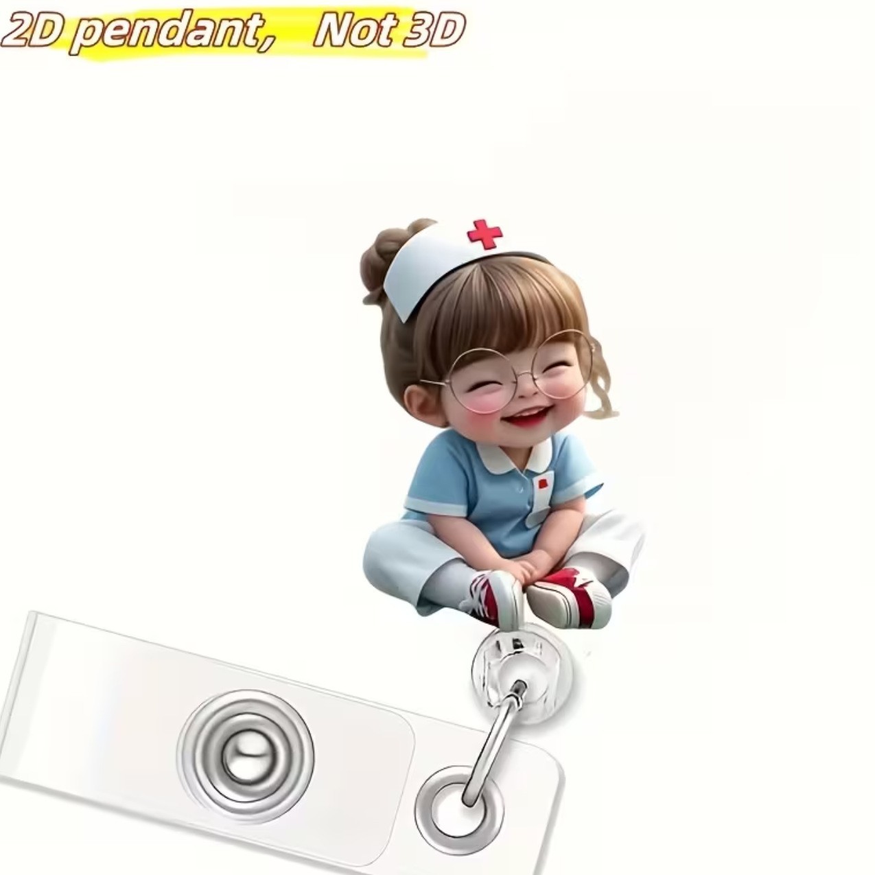 Nueva linda moda coreana de dibujos animados hebilla fácil de tirar tarjeta de trabajo clip de insignia certificado hebilla telescópica clip de insignia al por mayor