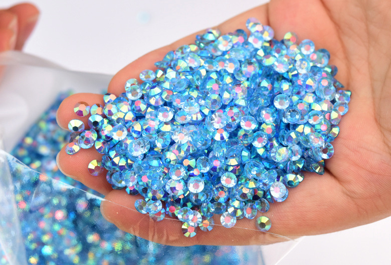 树脂平底钻幻彩AB透明底平底钻水钻批发暴力熊公仔贴钻 (6)