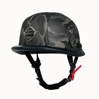Motosiklet kaskı (dəbilqə) – Retro German Steel Helmet Motorcycle Prince - camouflage-m