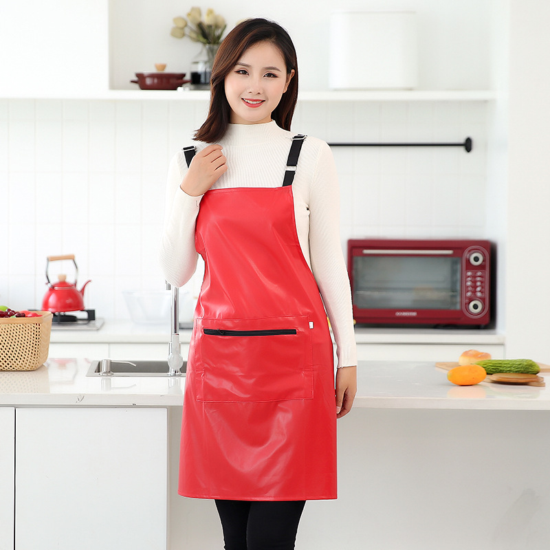 스트랩이 달린 조절 가능한 앞치마 레드