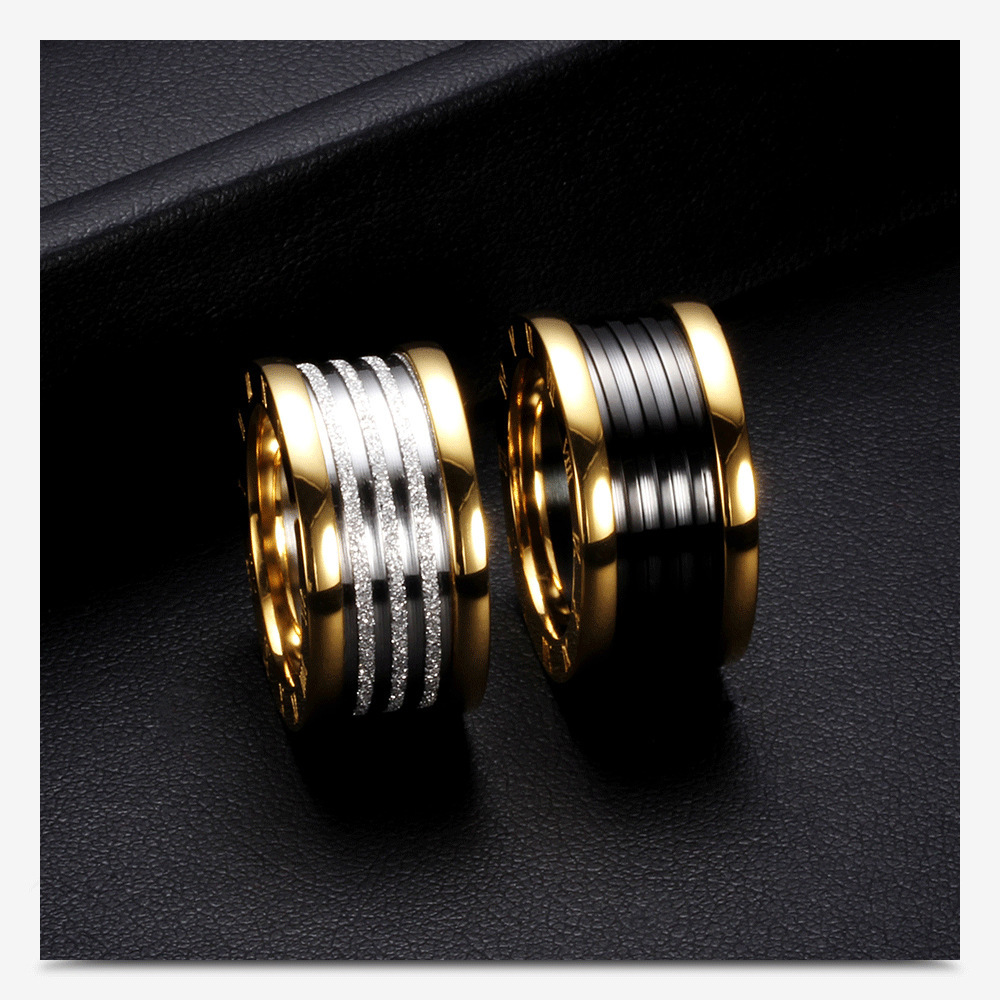 Plating Design Simple Style Geometric Titanium Steel Plating Unisex Rings