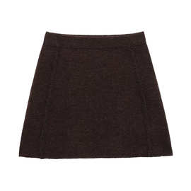 外贸女装批发2024秋冬新款欧美风时尚侧边缝线饰高腰弹力针织短裙