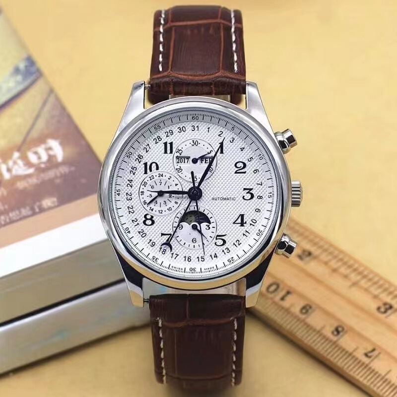 Famous Craftsman Eight-Pin Moon Phase Watch Men's Automatic Mechanical Watch Steel Band Sun, Moon and Stars Business Men's Watch Danny Road Watch Famous Craftsman Eight-Pin Moon Phase Watch Men's Automatic Mechanical Watch Steel Band Sun, Moon and Stars Business Men's Watch Danny Road Watch