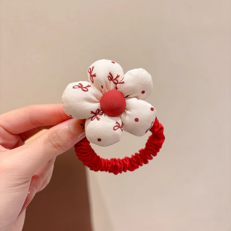 Flores dulces para niños anillo de cabello arco cabello no daña correa de cabello niñas atadas cabello cabello de alta elástica adornamiento para el cabello