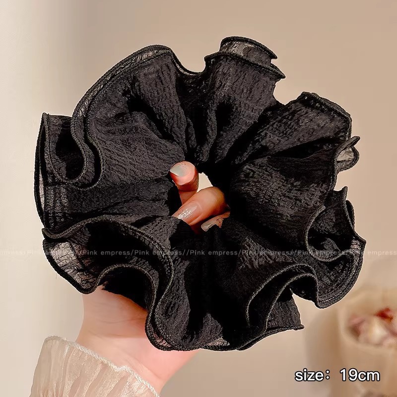 2026 nuevo estilo coreano super grande anillo de pelo intestino grande niñas de alto nivel de sensación de cabello de flores cuerdas de cabello de cordón de goma adornos para el cabello