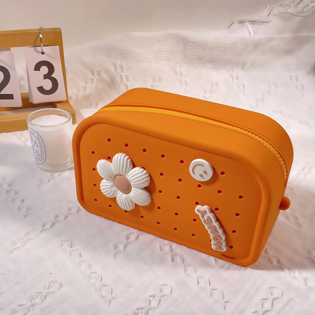 Nueva bolsa de silicona agujero portátil bolsa de silicona agujero adorable INS versión de agujero agujero bolsa de silicona DIY pieza bolsa de silicona