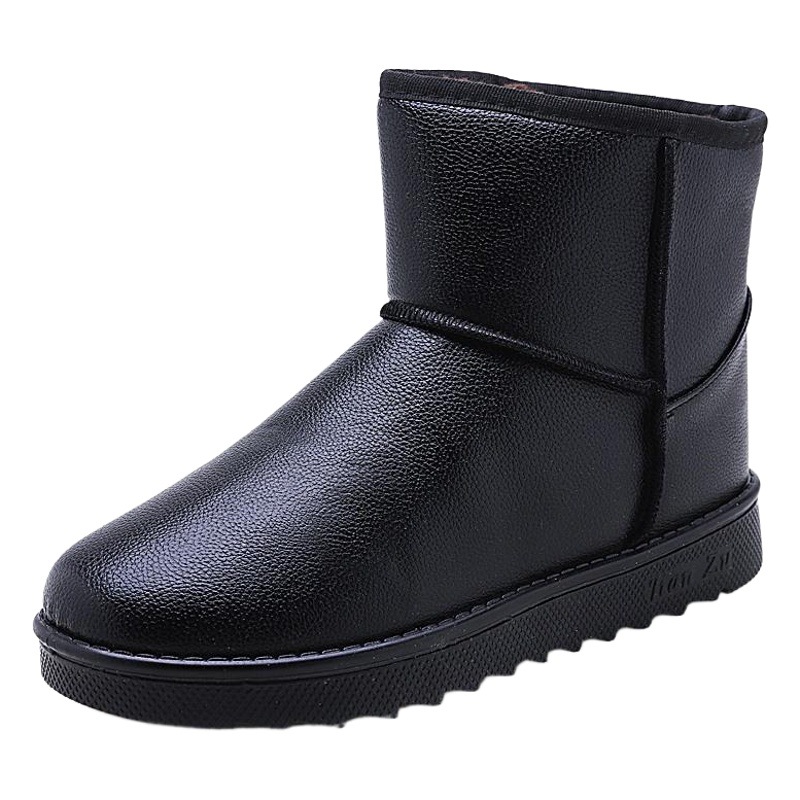 Botas de nieve para hombre 2025, forradas de lana, gruesas, cálidas, impermeables, de cuero PU, estilo Martin, modernas, para parejas, de algodón, para hombre y mujer image 1