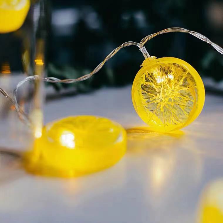 Cross-border manufacturer wholesale LED lemon string lights holiday decoration lights summer beach camping party fruit decoration lights 4