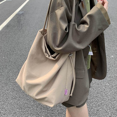 韩版休闲时尚风帆布包女单肩大包文艺学生百搭手提大容量购物包