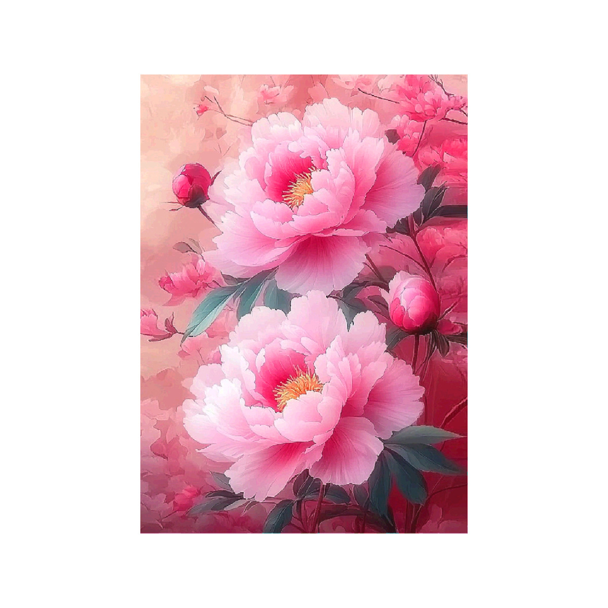 [Tela de algodón importada] Mona Lisa Royal Cross Stitch Pink Peony Love New Flower Room Bordado de hilo hecho a mano image 5