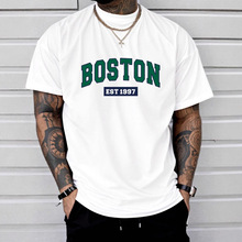Boston EST1997 Retro Printed Men's New Cotton T-shirt F ashi