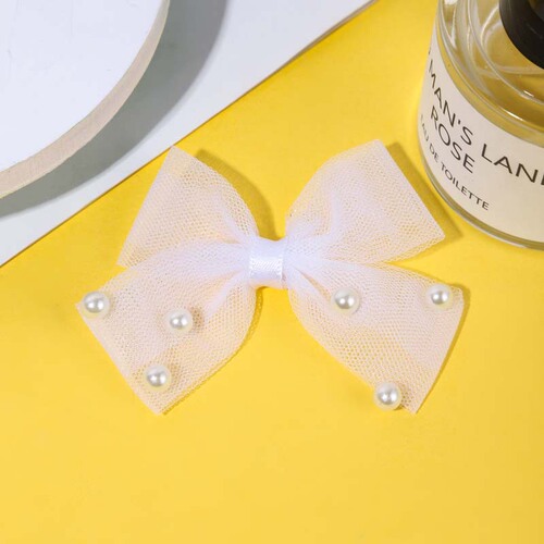 Korean-style exquisite bow accessories children's hair accessories shoes bags clothing accessories pearl mesh wholesale handmade
