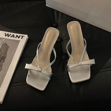 外穿小个子配裙子高跟鞋法式复古仙女风细跟凉鞋女款2025新款夏季