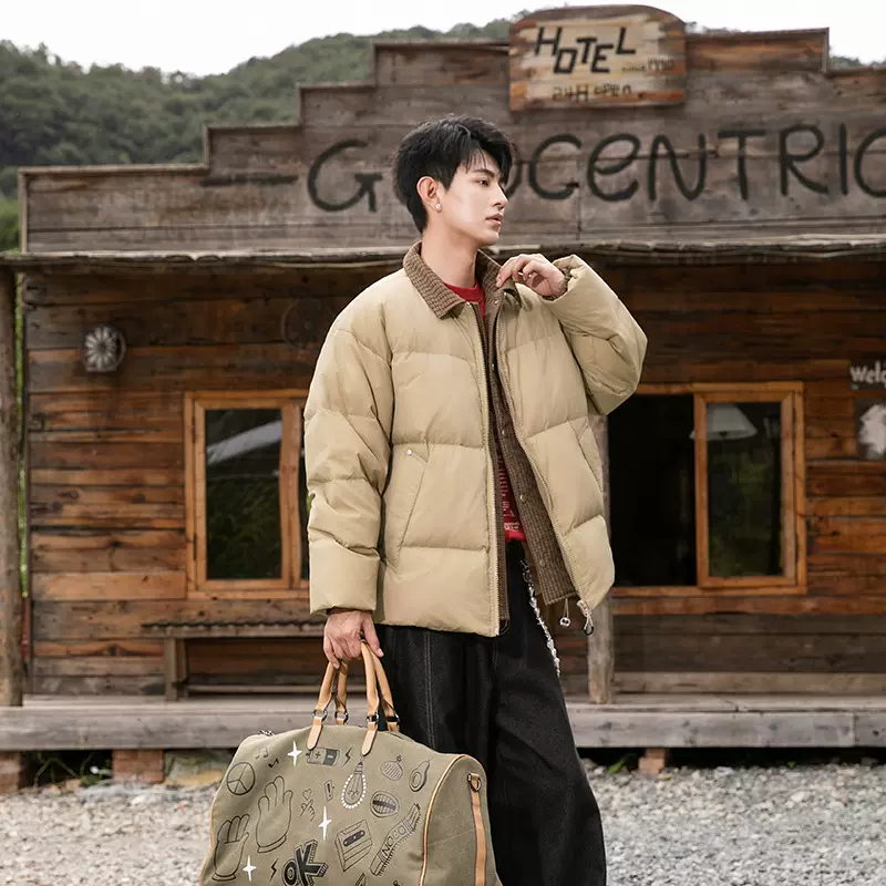 2025年冬季新款复古潮牌假两件羽绒服高奢加厚外套