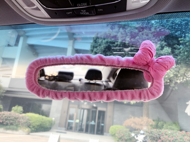 Car Rearview Mirror Cover with Bowknot, Cute and Trendy, Universal Type, Direct from Manufacturer