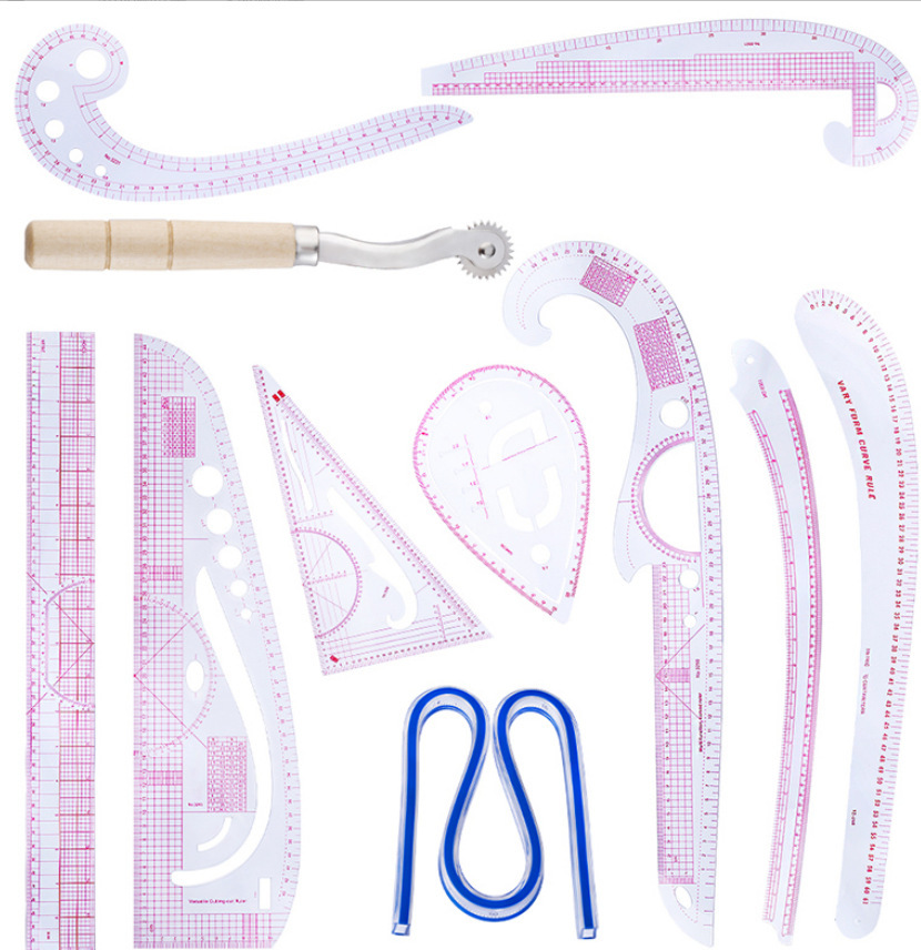 Diseño de ropa Regla de fabricación de patrones Regla de patrones Regla de patchwork Regla de corte Regla de corte Regla de arco Regla suave Regla de coser