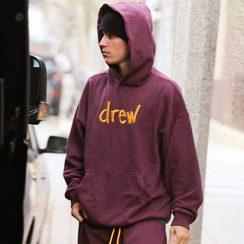 Drew Letter Стерео вышитый смайлик Модный бренд Ниша Американская толстовка с капюшоном Свитер Мужские и женские пары Свободные Модные