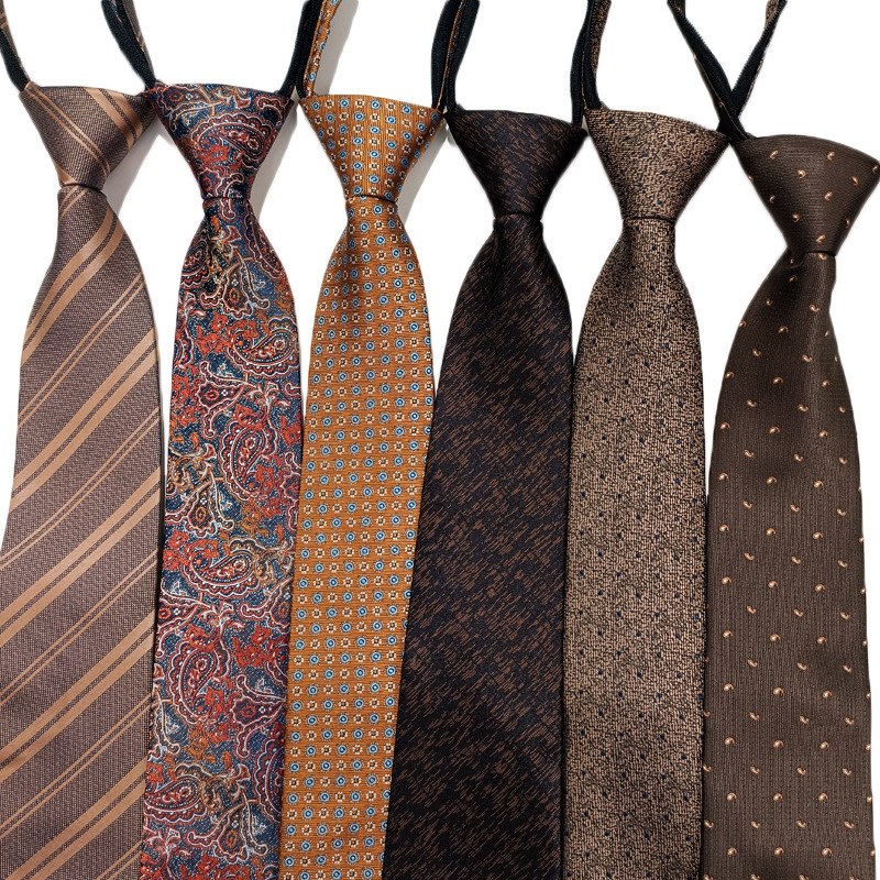 High quality men's lazy zipper-free tie business professional administrative formal wear with suit shirt high density