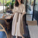 2556 French Style khaki Cotton Linen dress Women's Summer New Light Luxury High-end Simple Elegant Long Dress