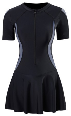 One-piece swimsuit for women, conservative swimwear, hot spring sports style swimming pool special sexy cover-up and slimming student boxer briefs