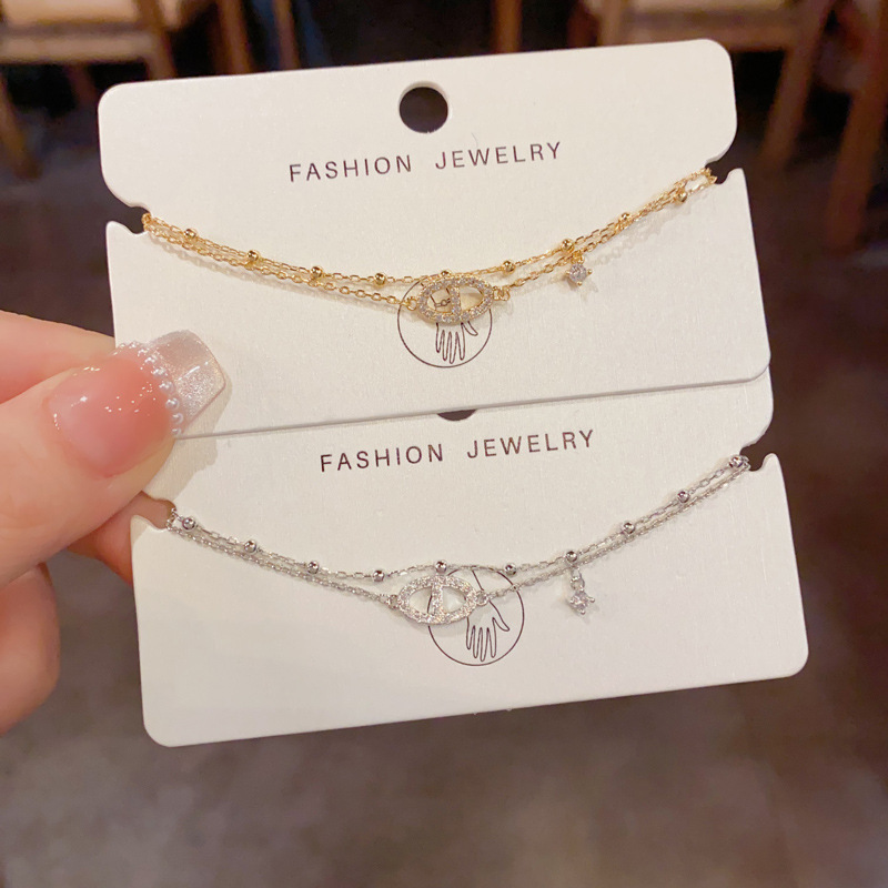 Unique Niche Design with Diamond-Encrusted Pig Nose Double-Layer Bracelet, Stylish and Luxurious, Versatile and Super Shiny Jewelry Wholesale Unique Niche Design with Diamond-Encrusted Pig Nose Double-Layer Bracelet, Stylish and Luxurious, Versatile and Super Shiny Jewelry Wholesale