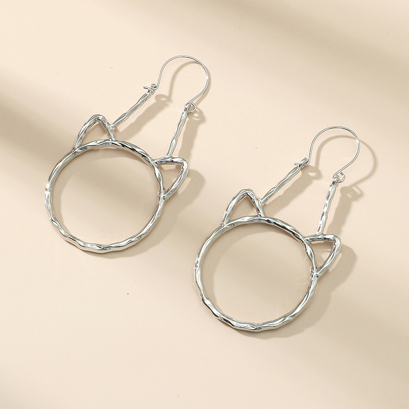 Korea Cat Ear Alloy Earrings display picture 3