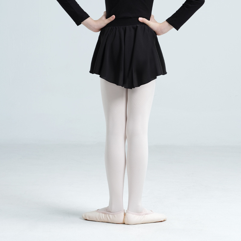 Falda de ballet para niños Nueva falda de baile de práctica de todo fósforo Falda corta Falda de gasa elástica de media longitud para niñas Falda de baile