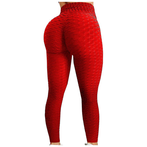 European size Amazon sports quick-drying fitness casual pineapple grid yoga pants butt-lifting bubble pants women's multi-color trousers