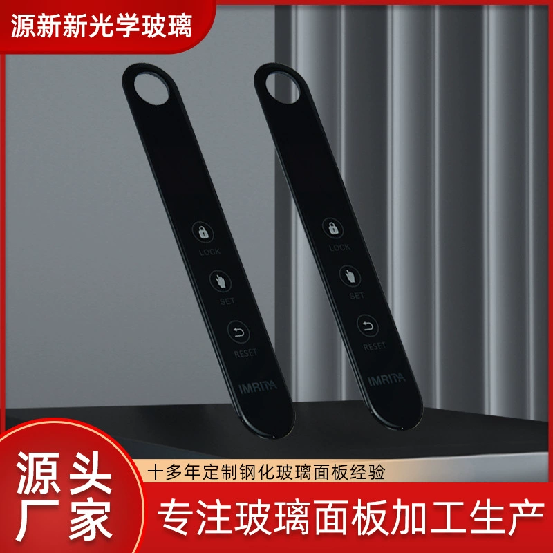 Умный дверной замок для квартиры с панелью из закаленного стекла, сканером отпечатков пальцев, считывателем карт, встроенным сенсорным дверным звонком, индивидуальная печать на стекле методом шелкографии