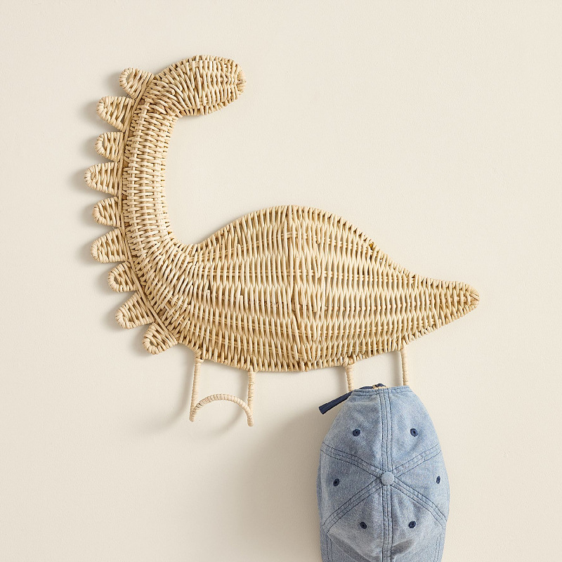 Gancho de dinosaurio tejido a mano estrella de mar cangrejo delfin tortuga pared colgante chaqueta sombrero colgante