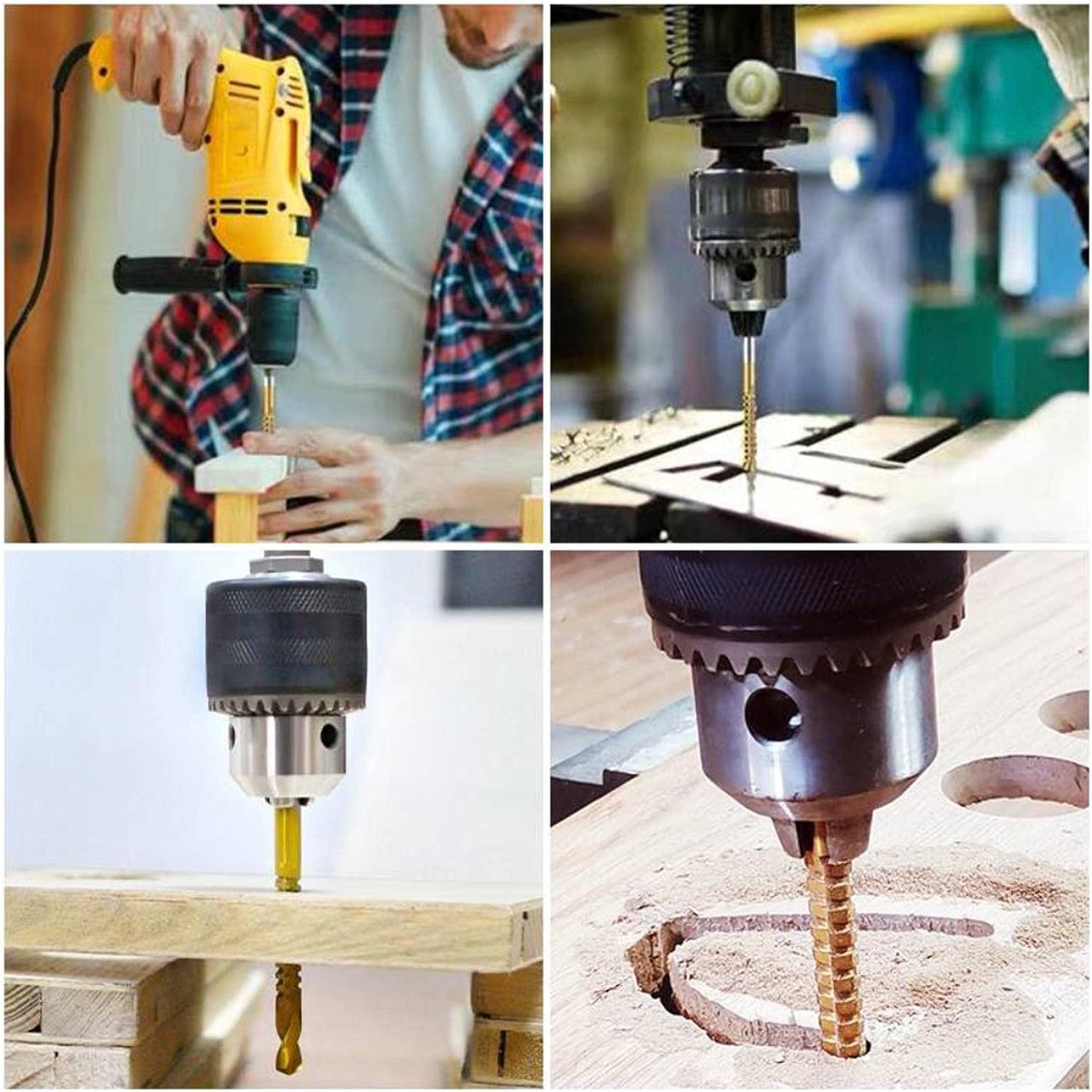 High-speed steel saw drill woodworking hole drilling set drill bits, sawtooth drill for wood hole expansion and groove drilling bit