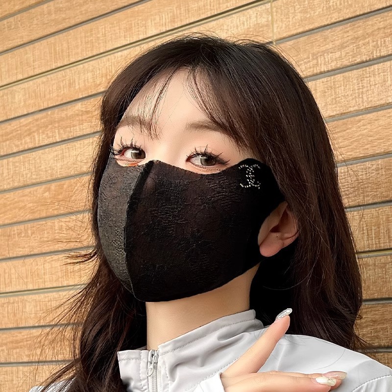 Máscara de protección solar de encaje, protección para los ojos, temperamento elegante, alta apariencia, hilo de malla transpirable antibacteriano antibacteriano de verano