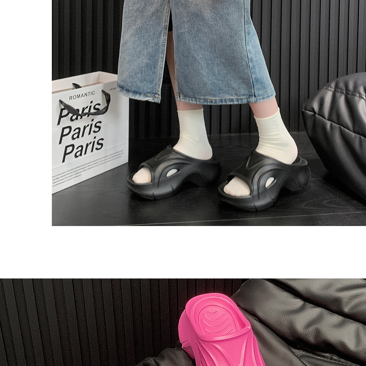 Lidani Women's Platform Sandals Height-increasing Beach Slippers_voghion.com