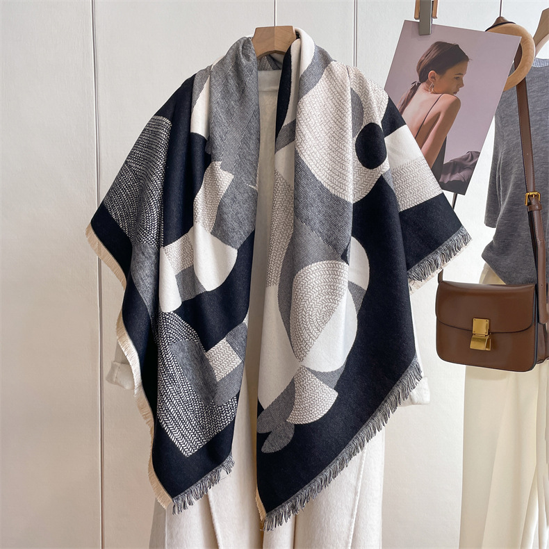 2023 Ősz/Tél Új, Négyzet alakú, Művészeti Stílusú, I Mitációs Kasmír Sál Női Meleg Légkondicionált, Szobai Nyugati Takaró, Kendő_voghion.com