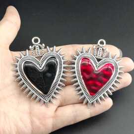 新款心形徽章丝巾扣欧美中性风冷淡风饰品优雅爱心配件批发