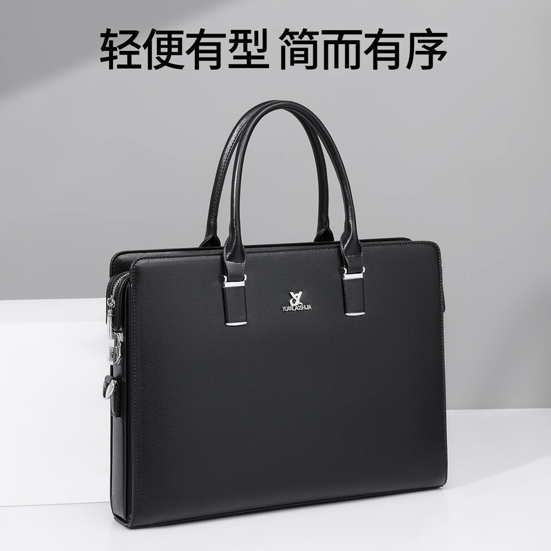2025 Men's Bag Men's Handbag Briefcase Laptop Bag Business Document Bag Men's A4 Tote Bag
