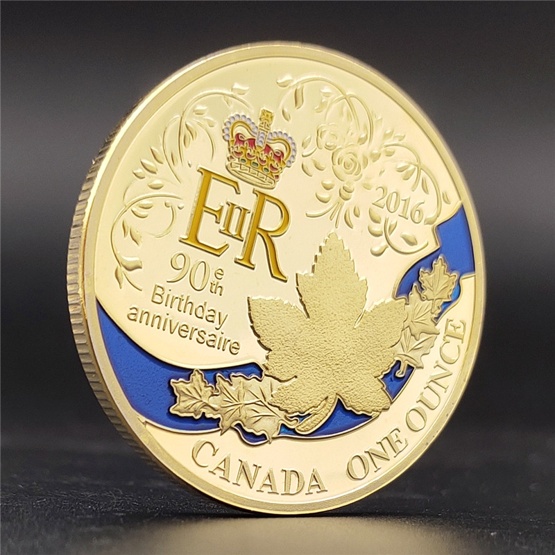 英国女王90周年纪念币 加拿大枫叶金银币生日纪念币 彩色收藏外币-阿里巴巴