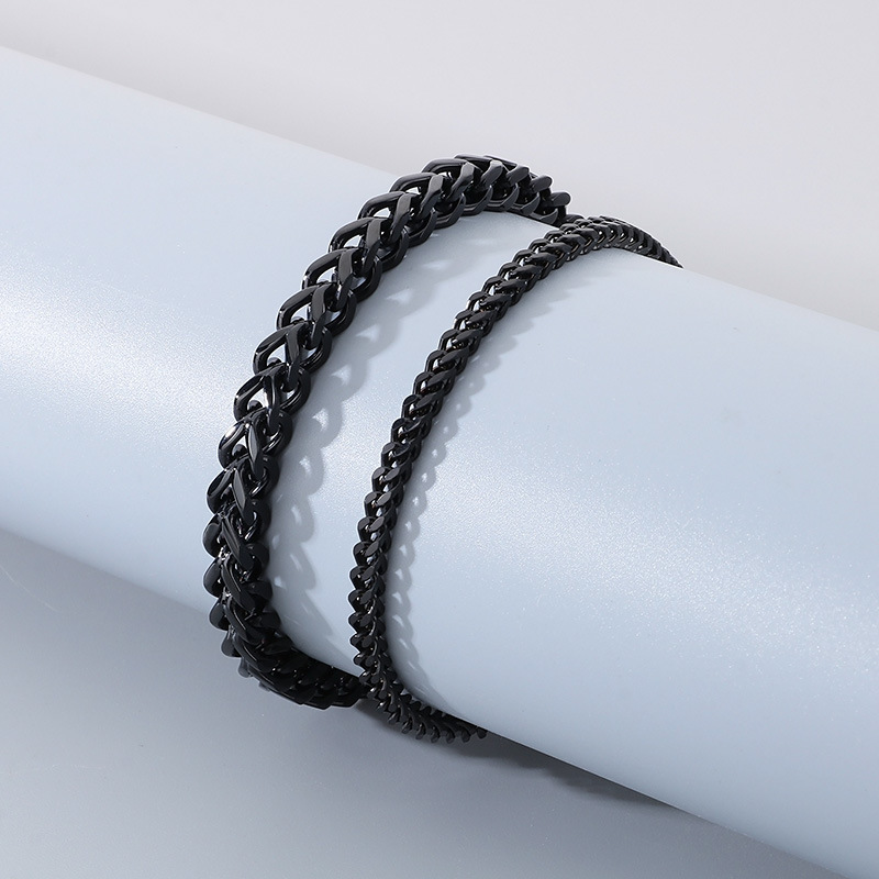 Keel chain Chain Type Hip-Hop Vintage Style Geometric Titanium Steel Plating Men's Bracelets Men's Chain Bracelets