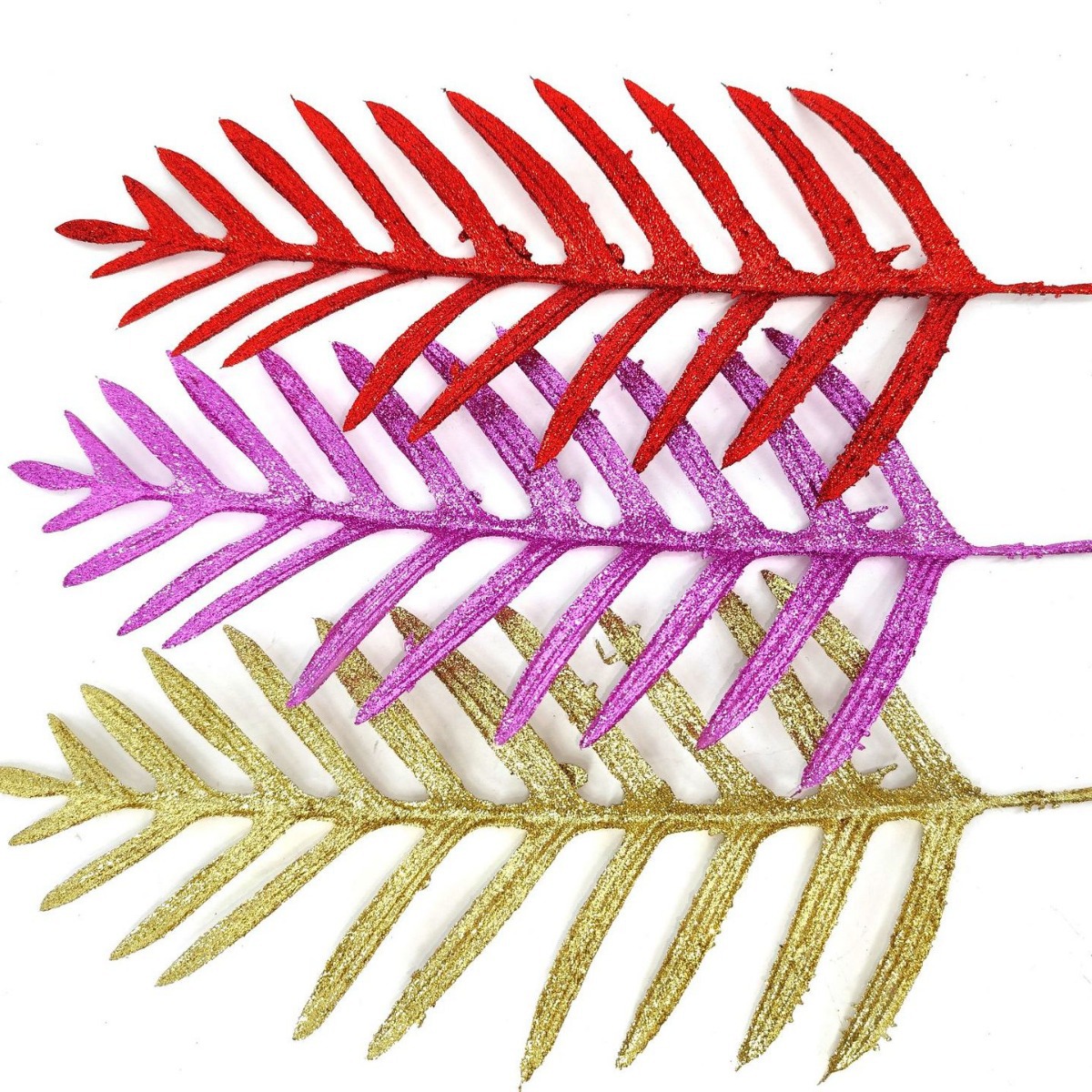 Nuevas hojas de polvo de oro transfronterizas de 43cm decoración de Navidad decoración para el hogar artículos de Navidad hojas de polvo de oro