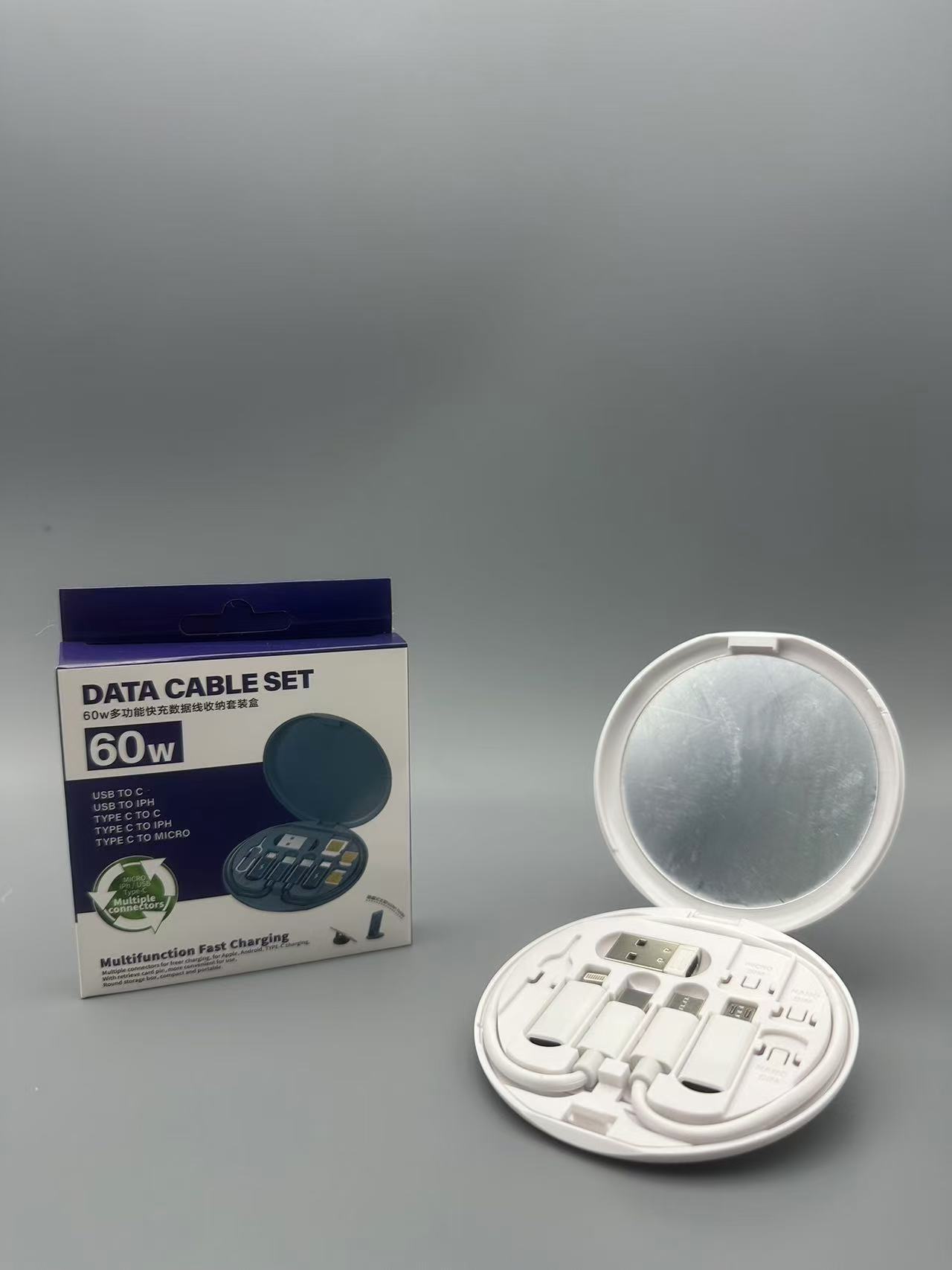 Caja organizadora multifunción 5 en 1 magnética para cables, con soporte para teléfono y carga rápida 60W – venta caliente transfronteriza.