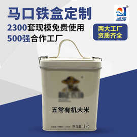 正方形便携式零食礼物包装铁盒 五常大米礼品包装铁盒 金属铁盒子