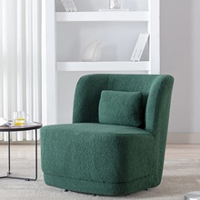北欧轻奢羊羔绒单人沙发奶油风客厅旋转沙发酒店会所咖啡厅洽谈椅