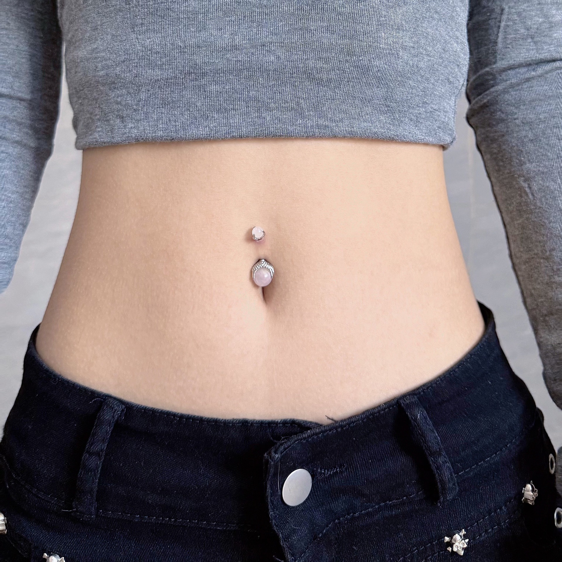 Labret stud lip piercing jewelry styling detail