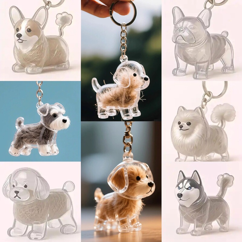 Transparent Hair Storage Box for Cats and Dogs, Cute Animal Hair Ball Capsule Pendant, Decorative Commemorative Dust Box Gift